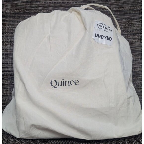 Quince 100% Organic Luxe Waffle Duvet Cover 2PC Set Undyed Size Twin -NEW- - Picture 1 of 6